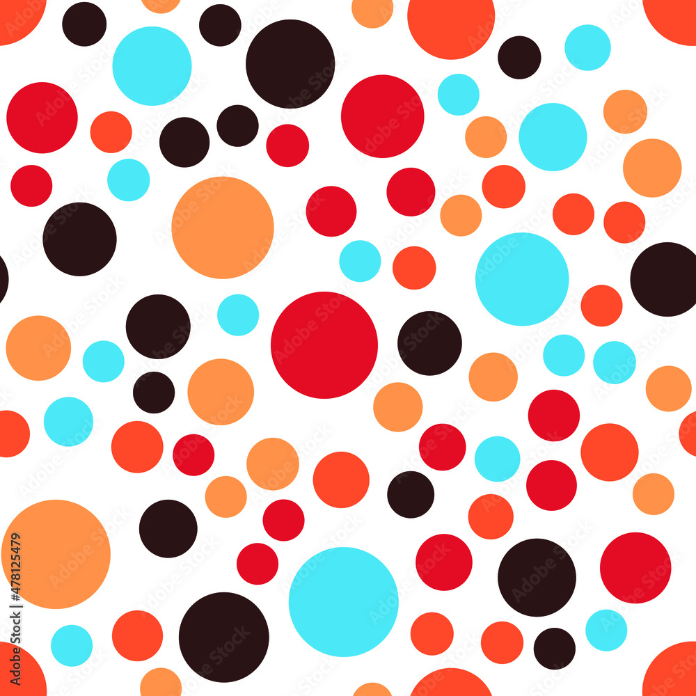 Poster Simply seamless geometric pattern with circles. Abstract background texture. 
