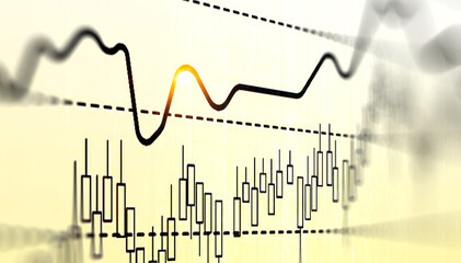 Naklejka premium Business graph and trade monitor