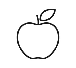 Apple line icon isolated on white background.