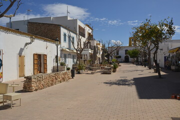 street in an old city in Ibiza, Spain