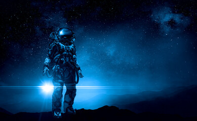Fototapeta premium Astronaut and space exploration theme.