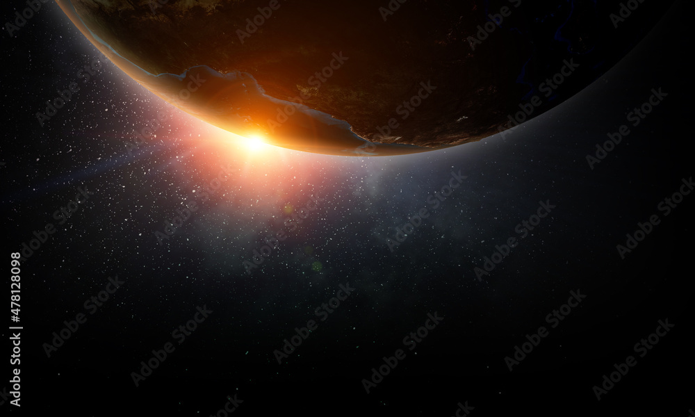 Wall mural image of planet in outer space.