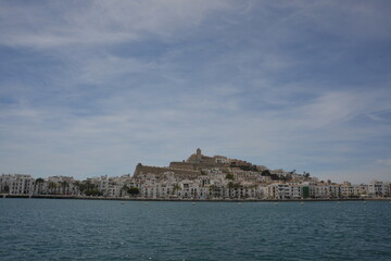 Naklejka premium view of the old town of ibiza