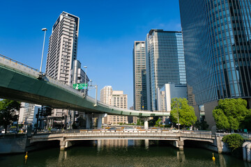 大阪市 肥後橋の高層ビル群