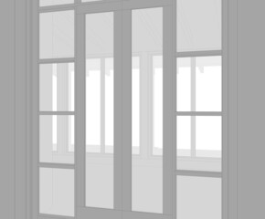 Fototapeta na wymiar white window with a window