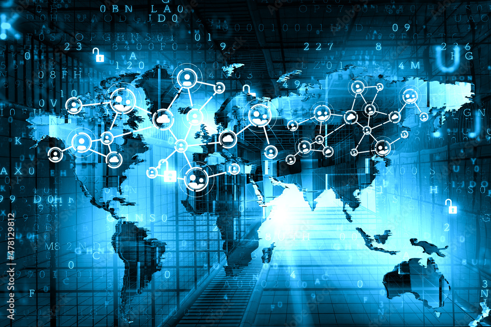 Poster social web network background image