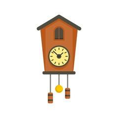 Bird pendulum clock icon flat isolated vector