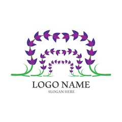 Fresh Lavender flower logo vector