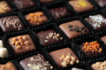 belgium chocolate candy in the box
