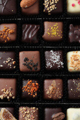 belgium chocolate candy in the box
