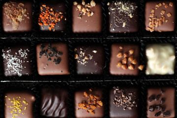 belgium chocolate candy in the box