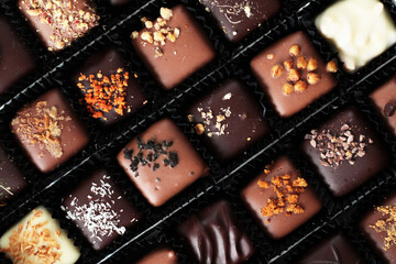 belgium chocolate candy in the box