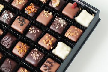 belgium chocolate candy in the box