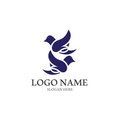 Obraz premium Dove bird logo vector design