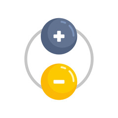 Plus minus attraction icon flat isolated vector