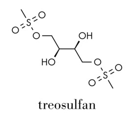 Treosulfan drug molecule. Skeletal formula.