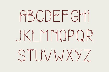Obraz premium A set of letters isolated on white. Typographic alphabet for your designs: logo, font, postcard, wedding invitation. Vector alphabet