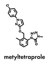 Metyltetraprole fungicide molecule. Skeletal formula.