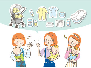 ベビー用品の相談をするママ友