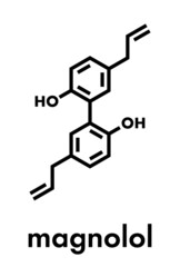Magnolol herbal molecule, present in magnolia. Skeletal formula.