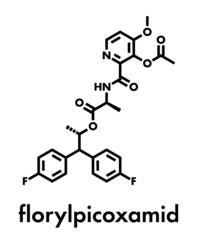 Florylpicoxamid fungicide molecule. Skeletal formula.
