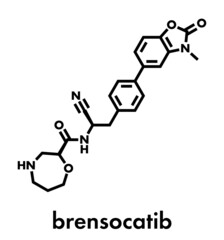 Brensocatib drug molecule. Skeletal formula.
