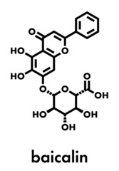 Fototapeta premium Baicalin flavonoid molecule. Skeletal formula.