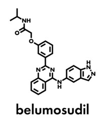 Belumosudil drug molecule. Skeletal formula.