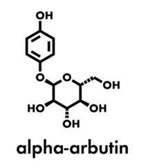 Alpha-arbutin molecule. Skeletal formula.
