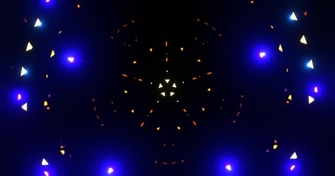 Animation of a Pulsating Neon Pentagonal Shape. 4k