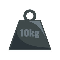 10 kg force weight icon flat isolated vector - obrazy, fototapety, plakaty
