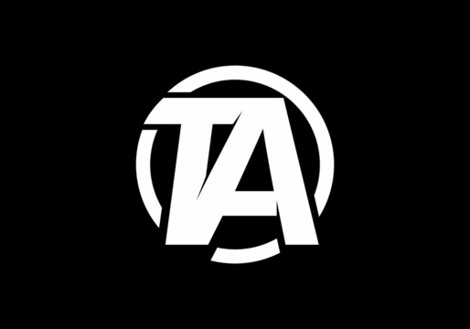 White black color of TA initial letter