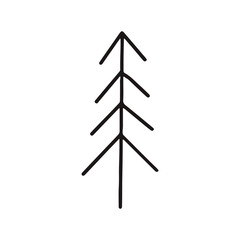 Black contur christmas tree