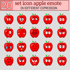 Set emote expression character apple fruit