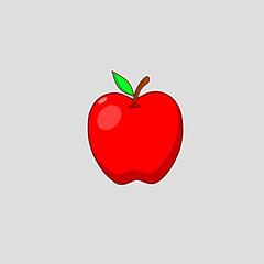 red apple isolated on gray background