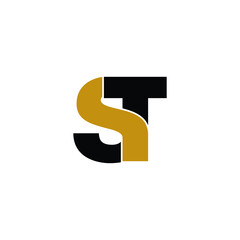 Letter ST simple logo design vector