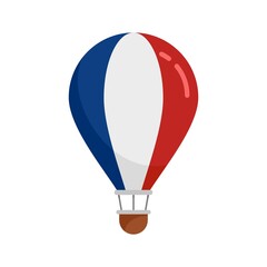 French air balloon icon flat isolated vector