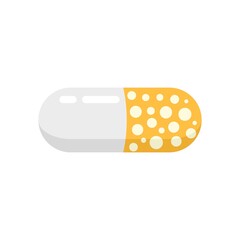 Tablet pill icon flat isolated vector