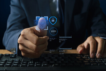 DSC_0281.3  businessman is using fingerprint scanning technology