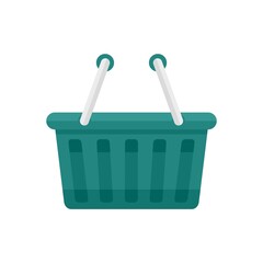 Plastic shop basket icon flat isolated vector