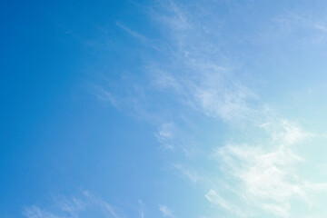 Beautiful sky. Nature background. The blue sky with white cloud. Beautiful sky with fluffy cloud.