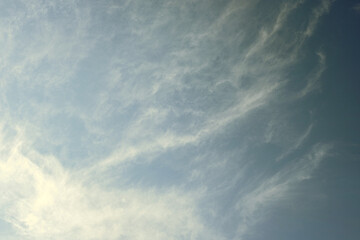 The blue sky with white cloud. Beautiful sky with fluffy cloud.