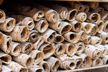 Armenian bread, dry lavash. Armenian lavash, dried for khash.