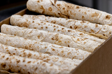 Armenian bread, dry lavash. Armenian lavash, dried for khash.