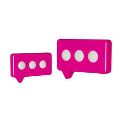 3d render of bubble chat icons for your social media icon