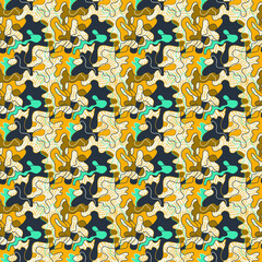 Abstract unque pattern with wave colorful lines and shapes