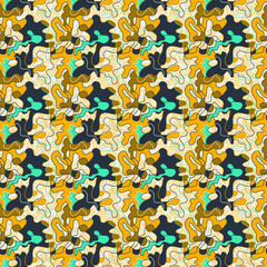 Abstract unque pattern with wave colorful lines and shapes
