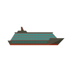 Fototapeta na wymiar Ocean cruise icon flat isolated vector