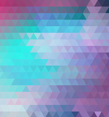 Blue, purple, pink geometric pattern, triangles background, polygonal design.