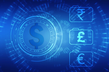 Money transfer. Global Currency. Stock Exchange, Financial Background,Stock market concept